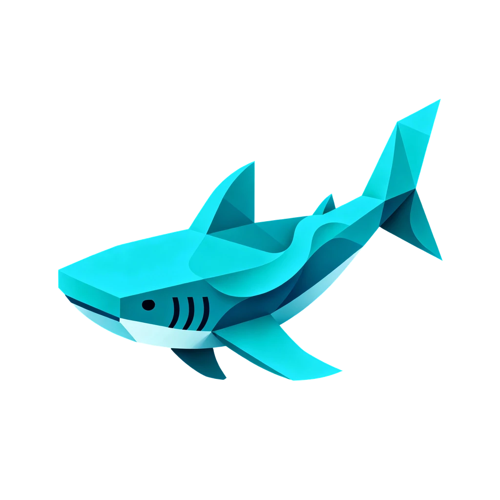 Proliquid turquoise shark logo